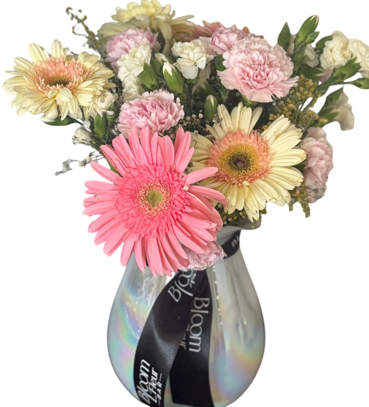 Sweet Blooms Florero blanco